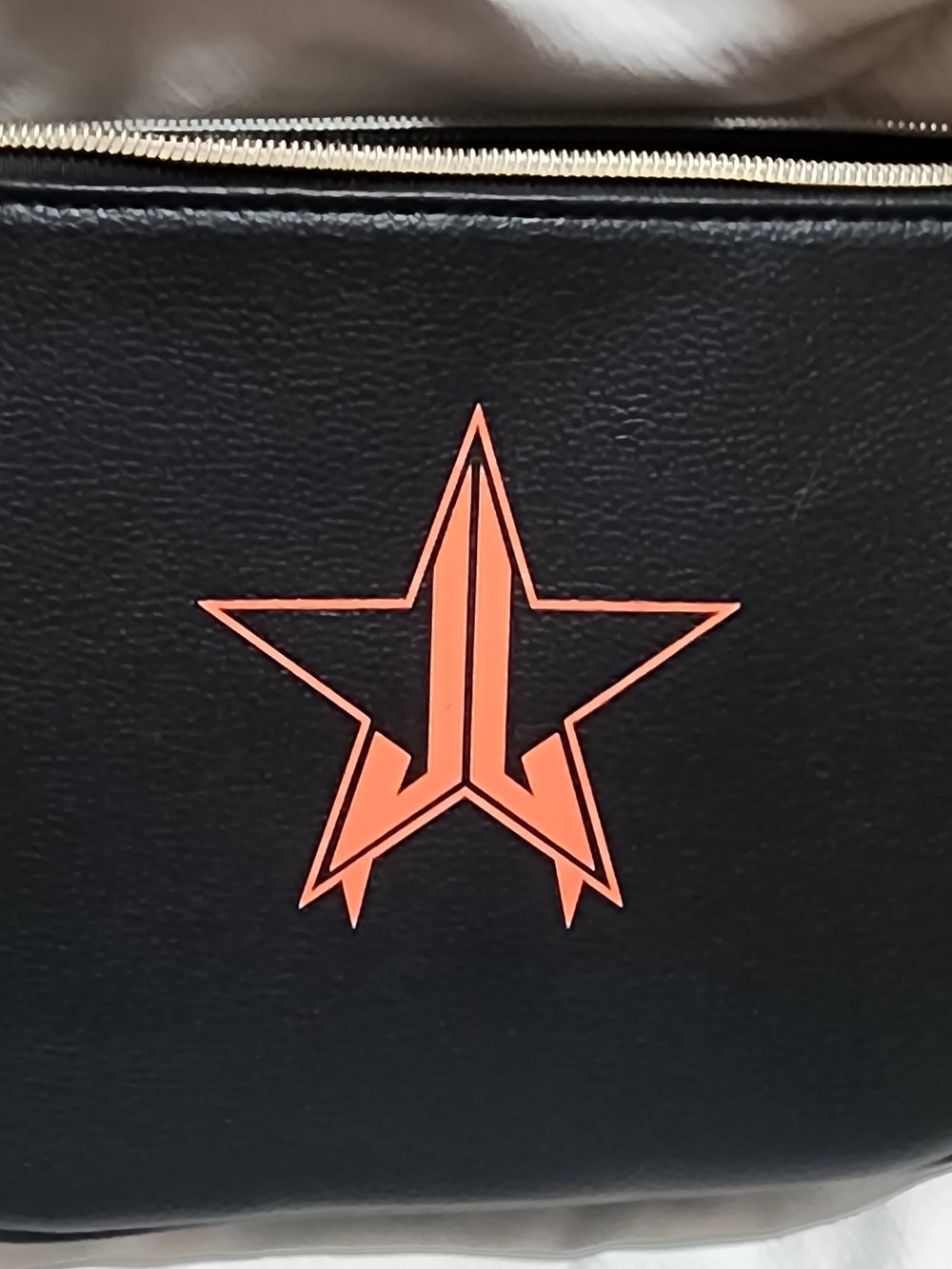 This is a black Jeffree Star Cosmetics bat-shaped makeup bag